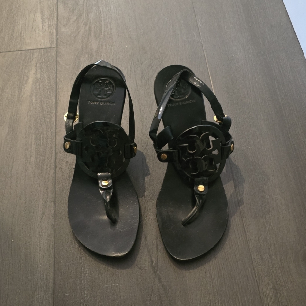 Tory Burch Black Leather Sandals